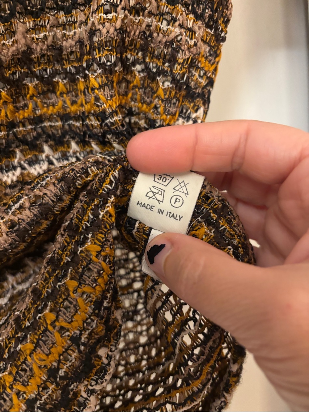 Vintage Y2K Grunge Top Size Small Crochet Open Knit Short Sleeves Layers Stripe - Picture 8 of 8